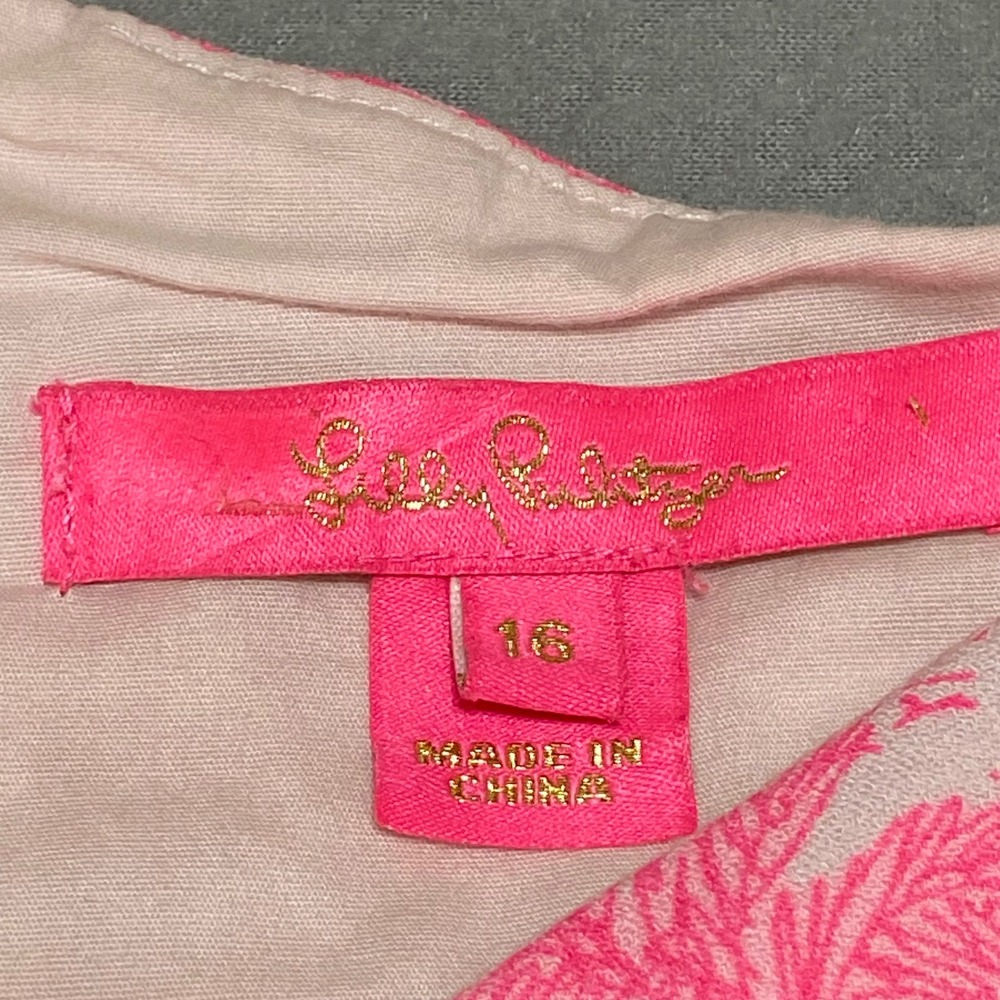 Lilly Pulitzer Pink Tropical Toile One Shoulder Ruffle Mini Dress Size 16 015873 - Picture 2 of 12